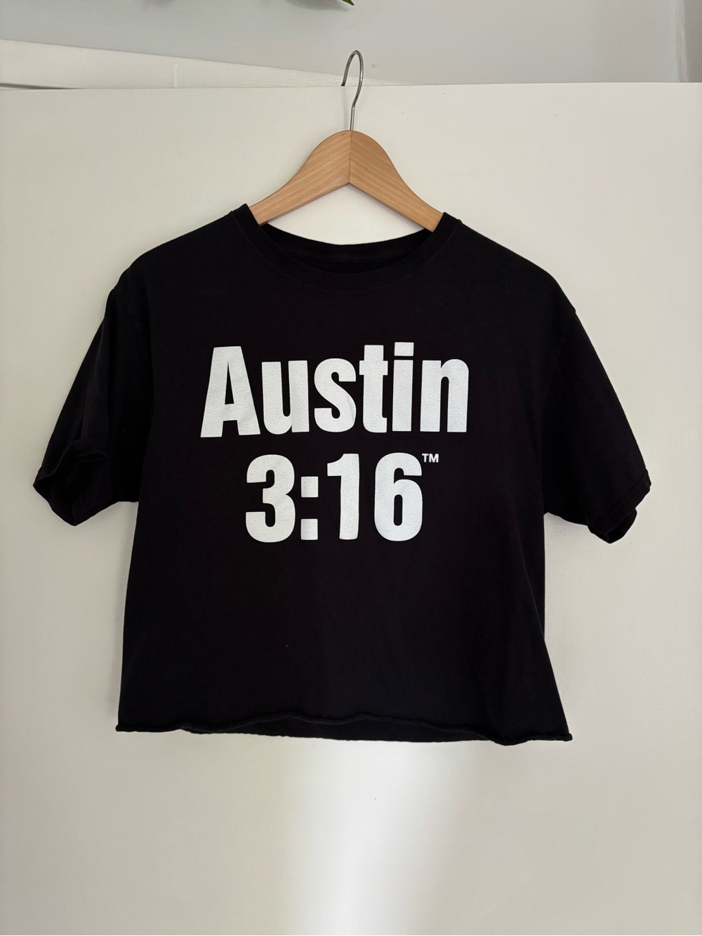 Stone Cold Steve Austin 3:16 Black Cropped Graphic Tee